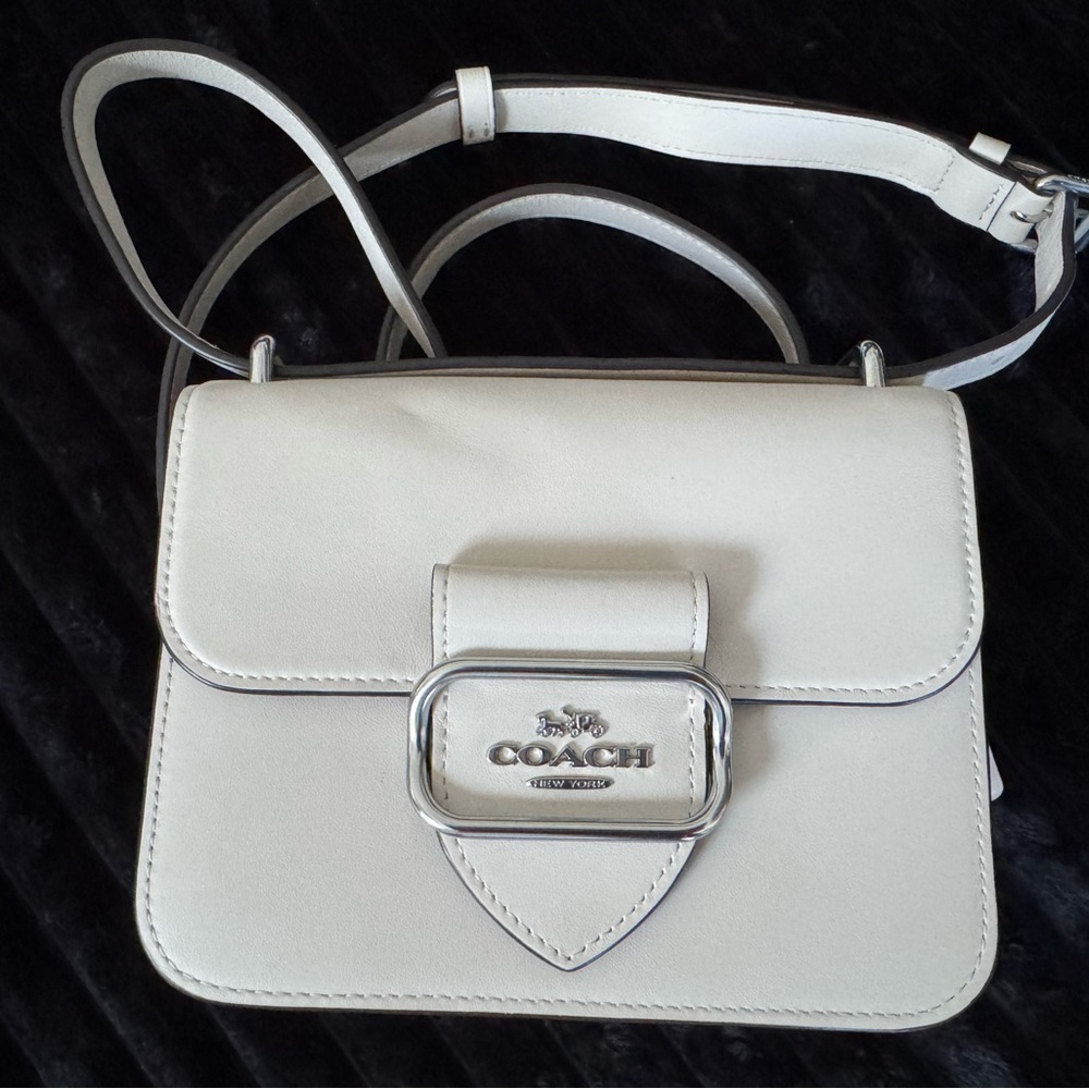 Coach Cream Crossbody Bag with Silver Accents